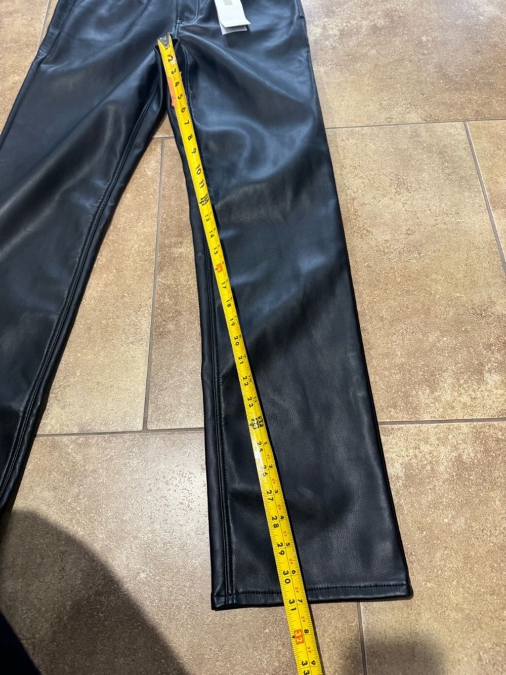 Good American "Good Icon" Faux Leather Pants in Black Size 28 - Picture 3 of 11